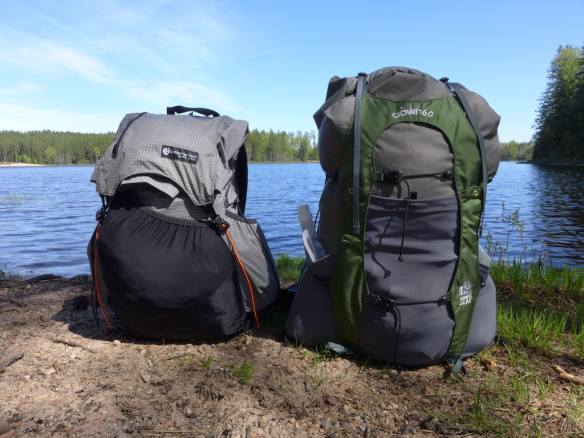 Jons new Gossamer Gear Kumo pack and my Granite Gear Crown V.C 60.